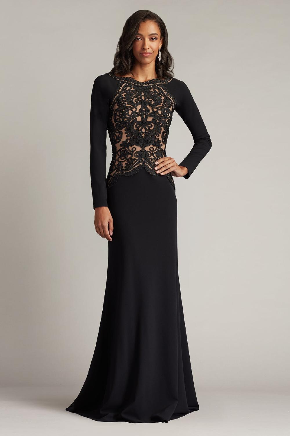 tadashi shoji Nayana Embroidered Crepe Gown