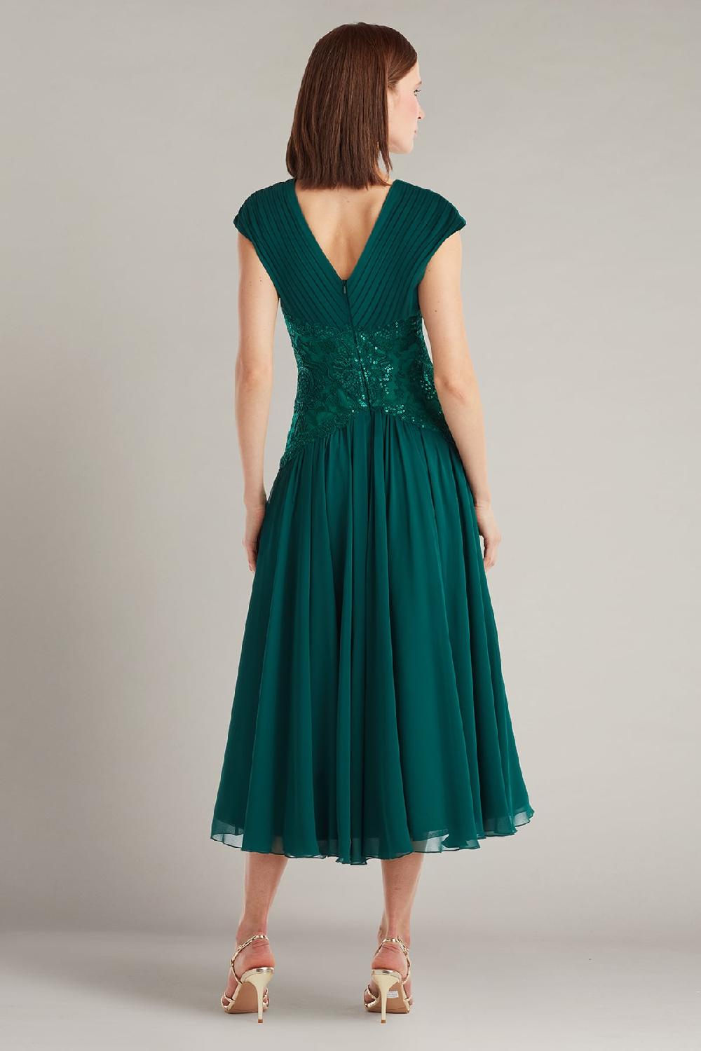 Tadashi Shoji Nerina Embellished Midi Dress