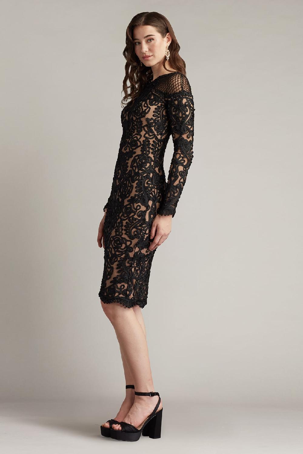 Tadashi Shoji Nerra Embroidered Illusion Dress