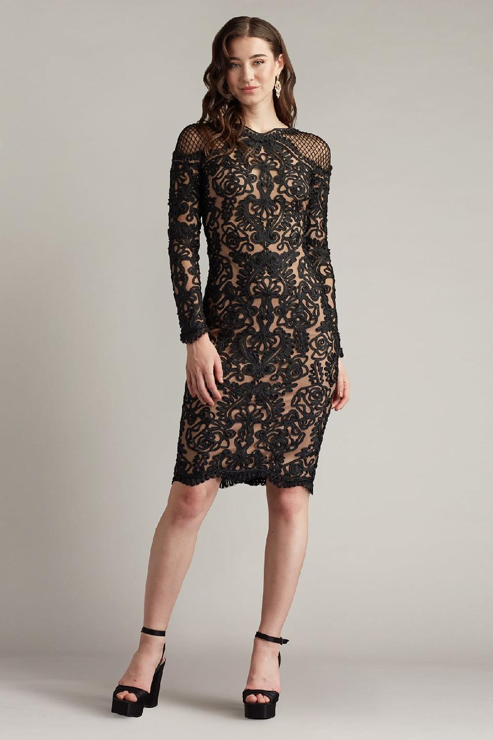 tadashi shoji Nerra Embroidered Illusion Dress