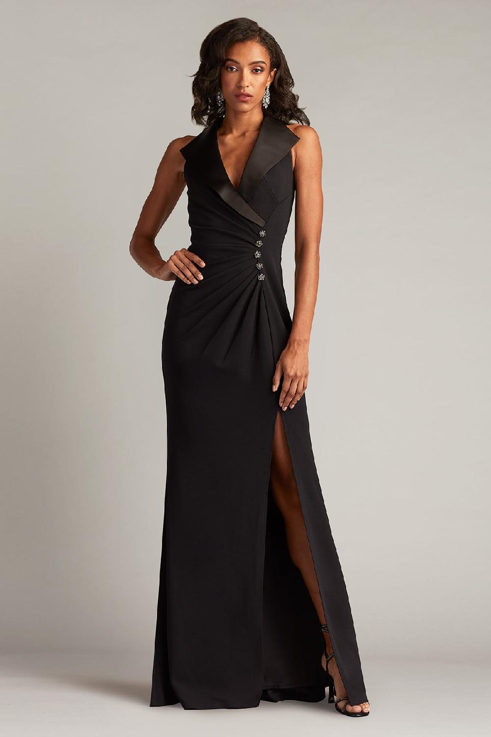 tadashi shoji Neshia Halter Lapel Gown