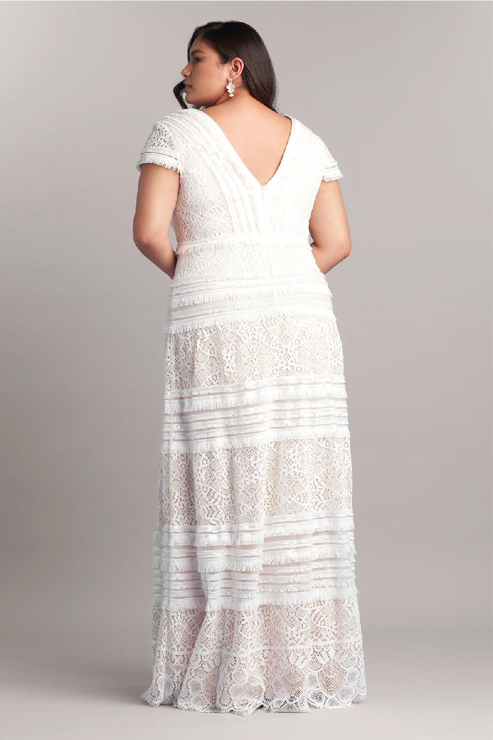 Tadashi Shoji Nisa Lace & Fringe Gown - PLUS SIZE