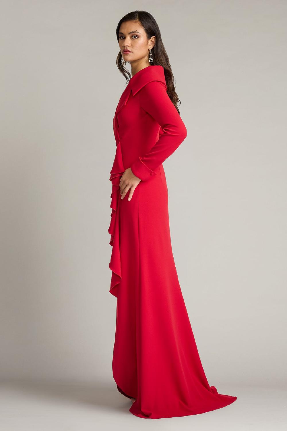 Tadashi Shoji Noma Portrait Collar Gown