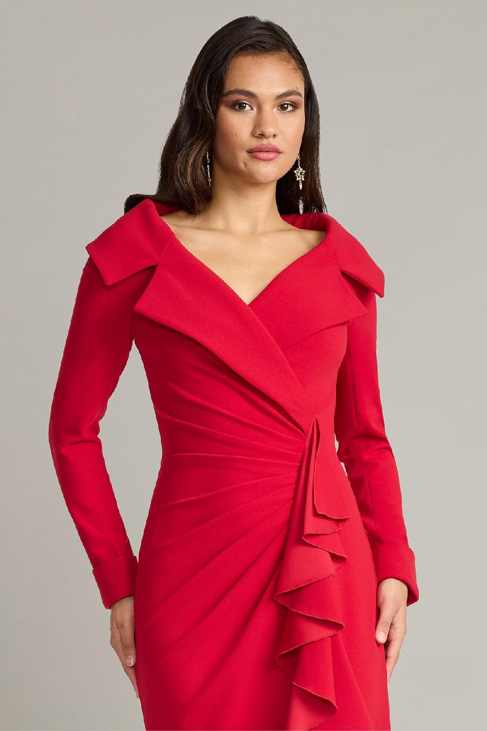 Tadashi Shoji Noma Portrait Collar Gown