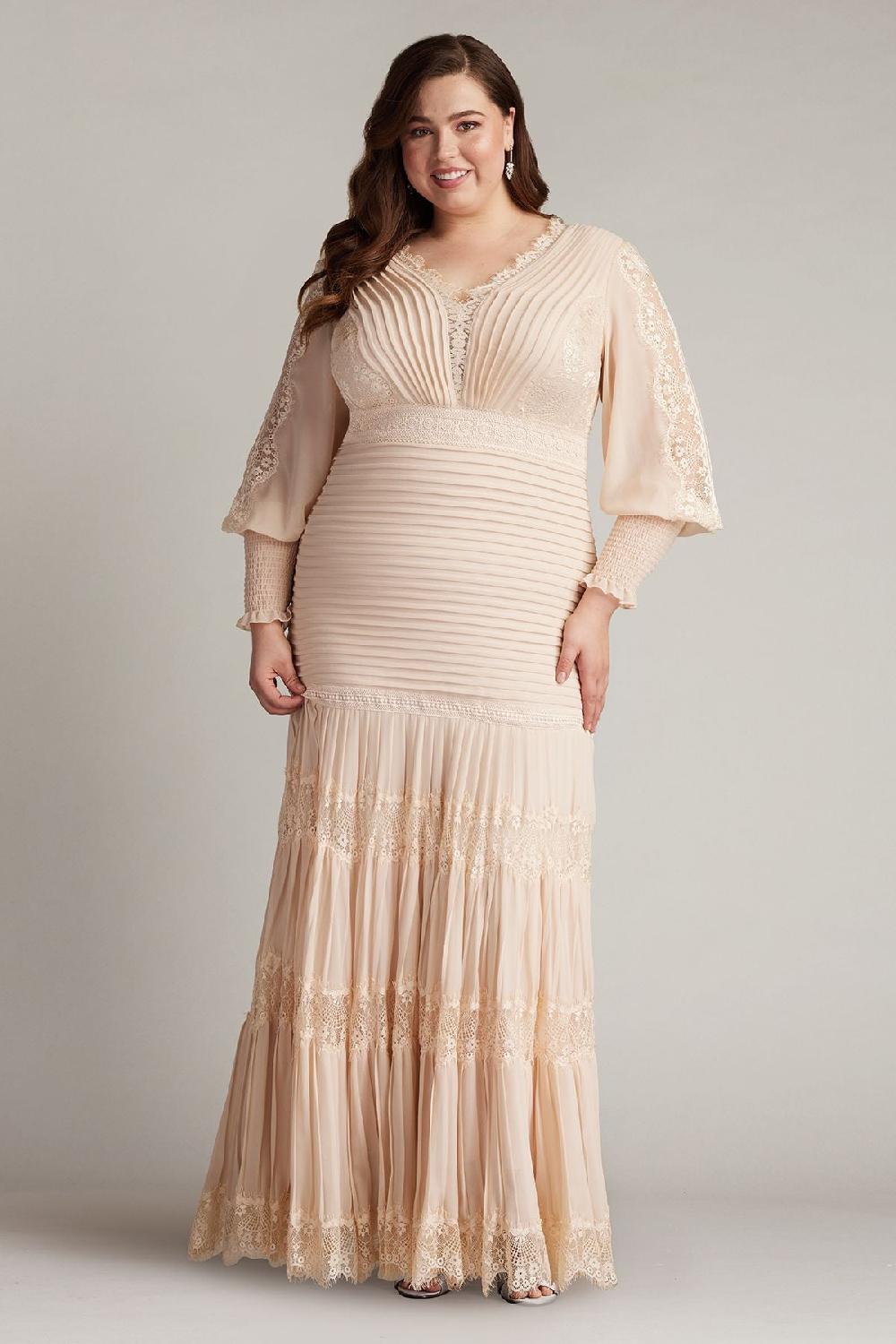 tadashi shoji Nyssa Bishop Sleeve Gown - PLUS SIZE