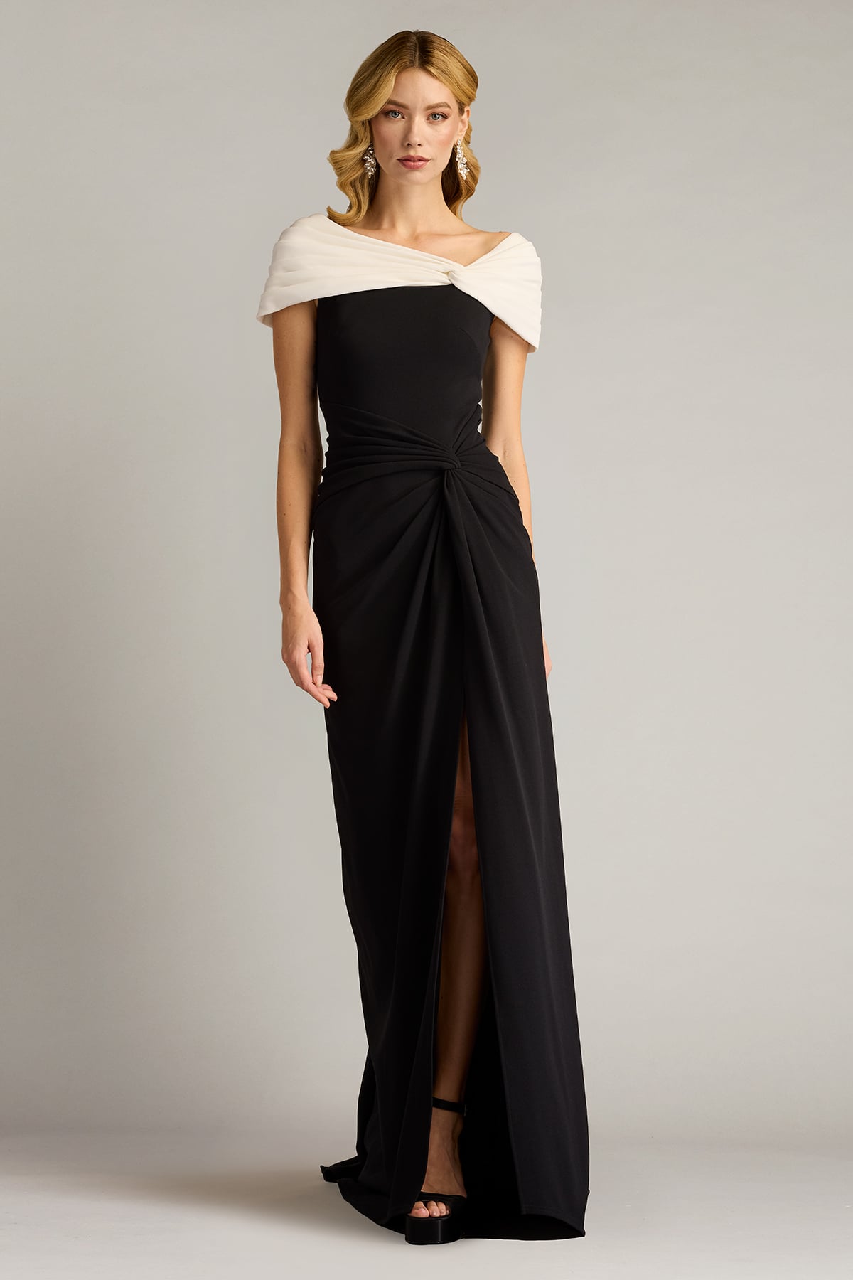 Tadashi Shoji Perkins Asymmetric Draped Gown