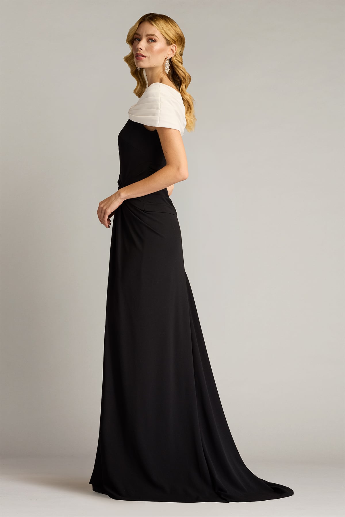 Tadashi Shoji Perkins Asymmetric Draped Gown
