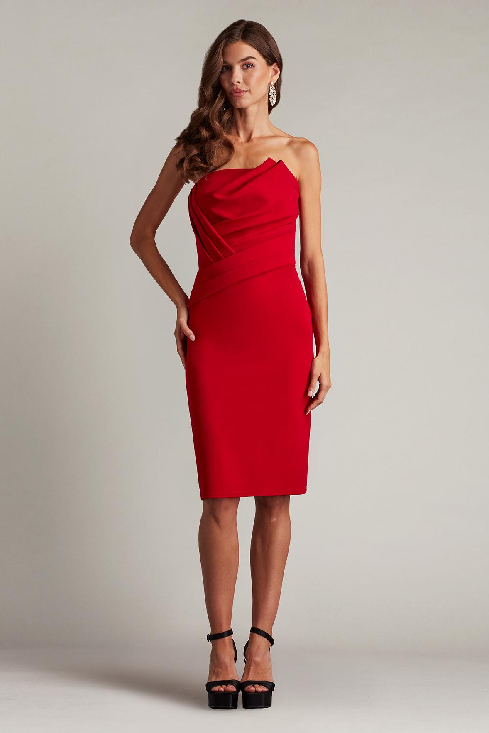 tadashi shoji Pique Pleated Cocktail Dress