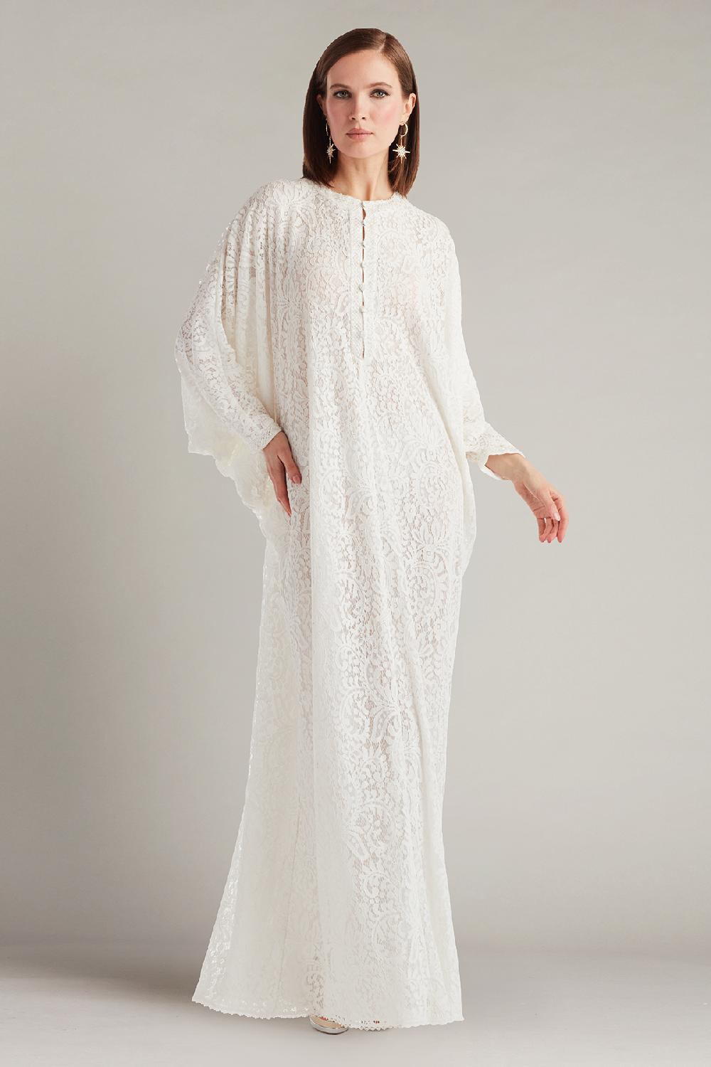 Tadashi Shoji Plaunt Lace Caftan Gown