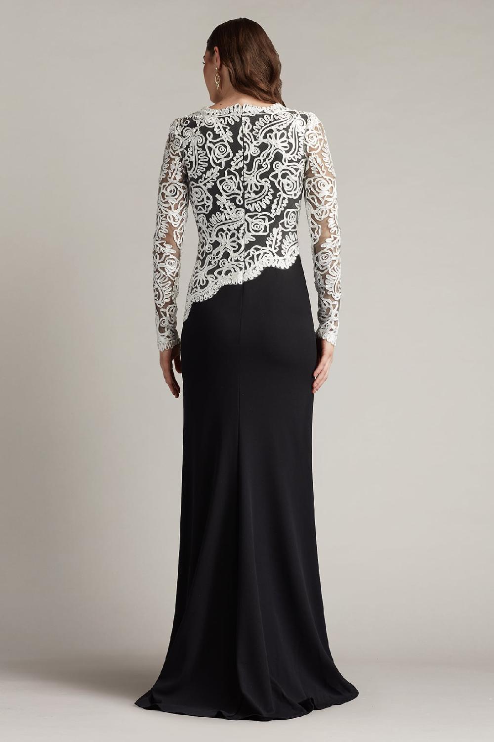 Tadashi Shoji Randall Embroidered Crepe Gown