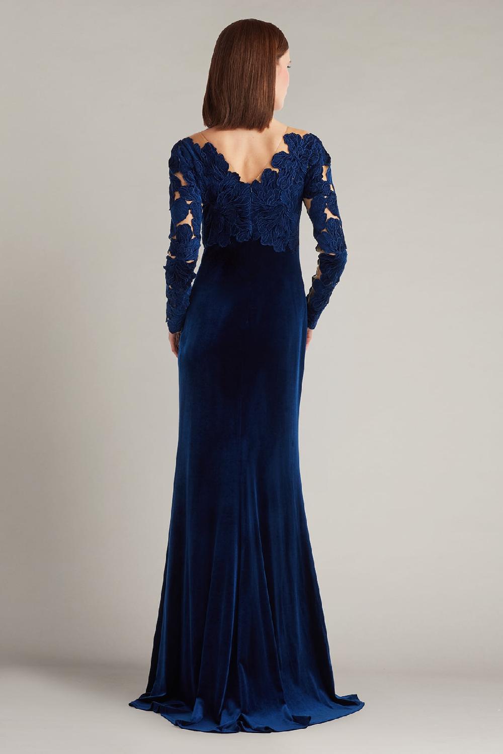 Tadashi Shoji Rhyne Embroidered Velvet Gown