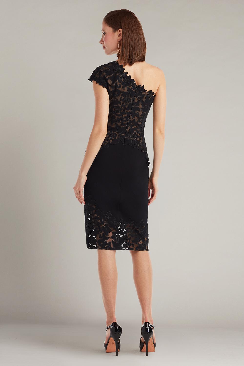 Tadashi Shoji Rinelle Laser-Cut Crepe Dress