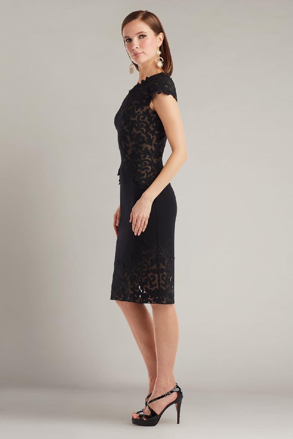 Tadashi Shoji Rinelle Laser-Cut Crepe Dress