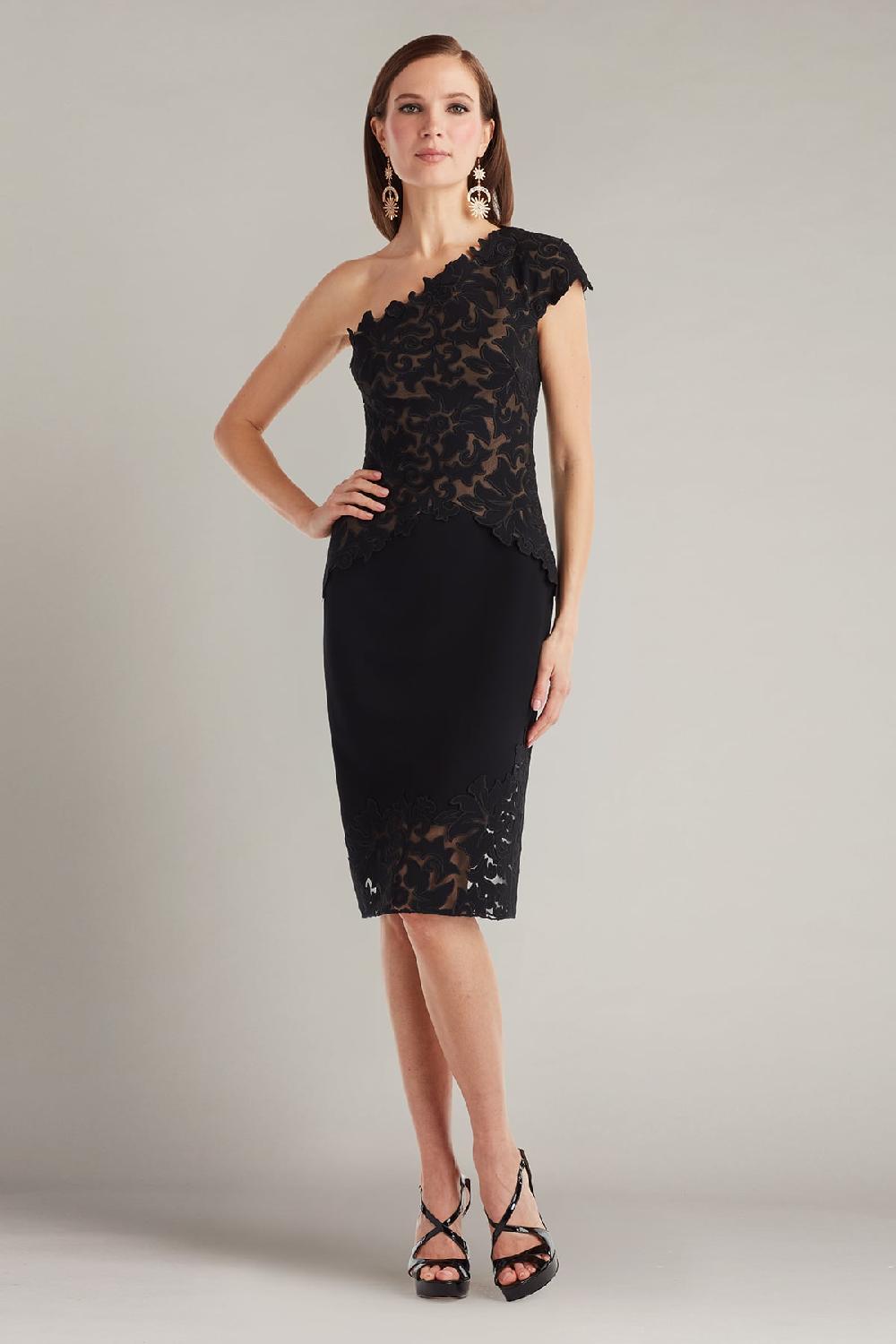 tadashi shoji Rinelle Laser-Cut Crepe Dress