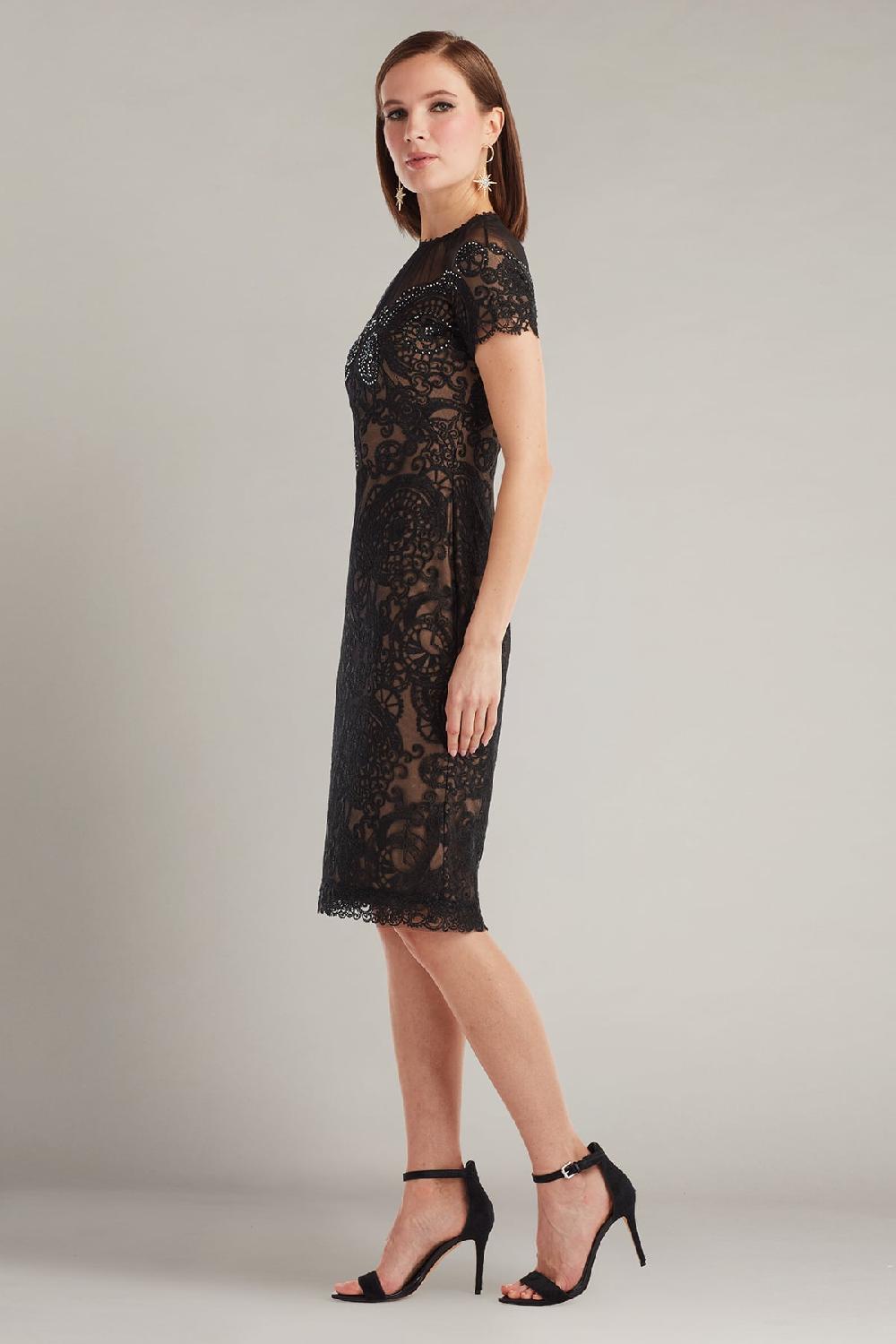 Tadashi Shoji Sable Embroidered Tulle Dress