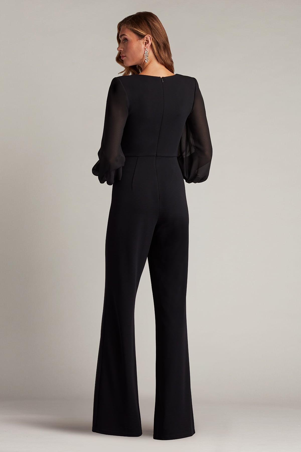 Tadashi Shoji Sahana Bishop Sleeve Plunge Jumpsuit