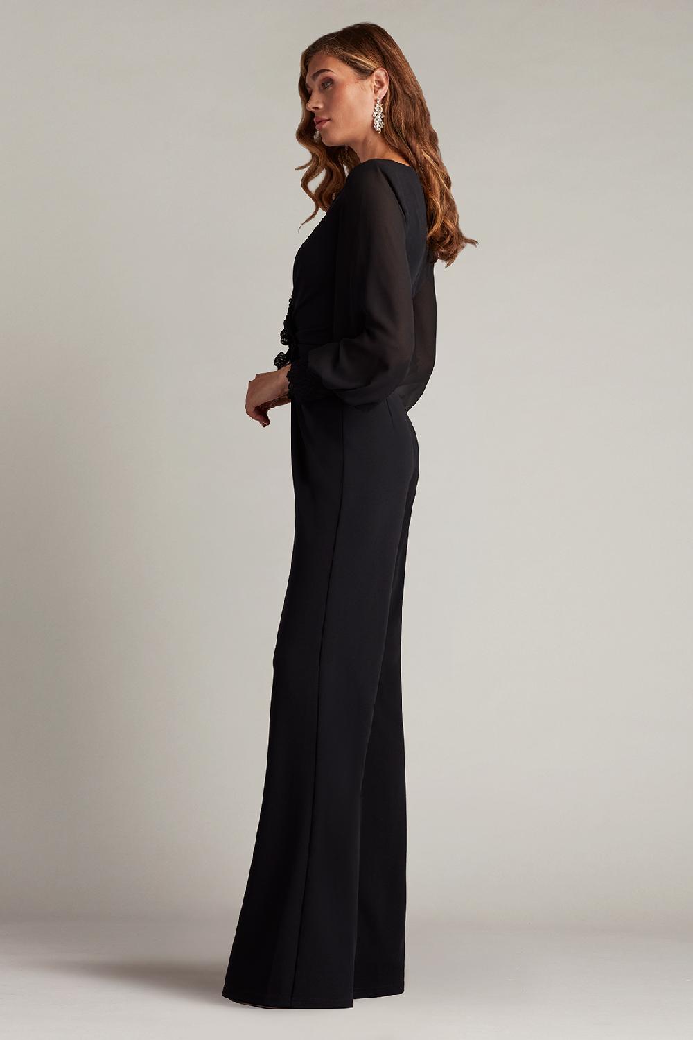 Tadashi Shoji Sahana Bishop Sleeve Plunge Jumpsuit