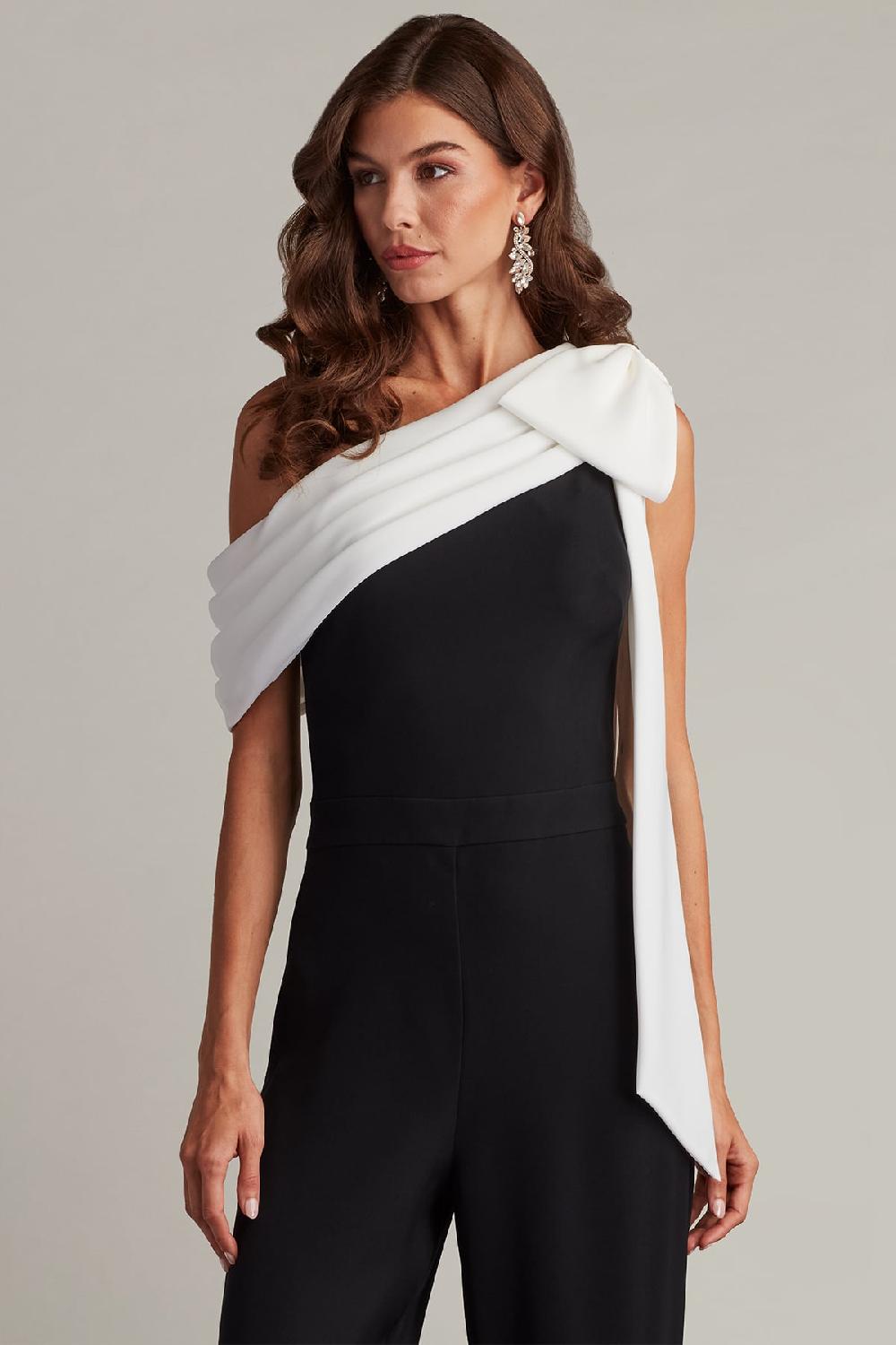 Tadashi Shoji Sancia Bow-Shoulder Jumpsuit