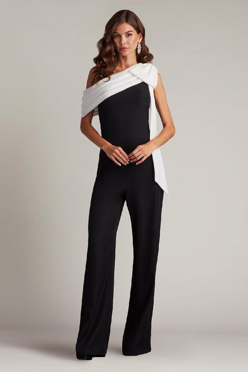 tadashi shoji Sancia Bow-Shoulder Jumpsuit