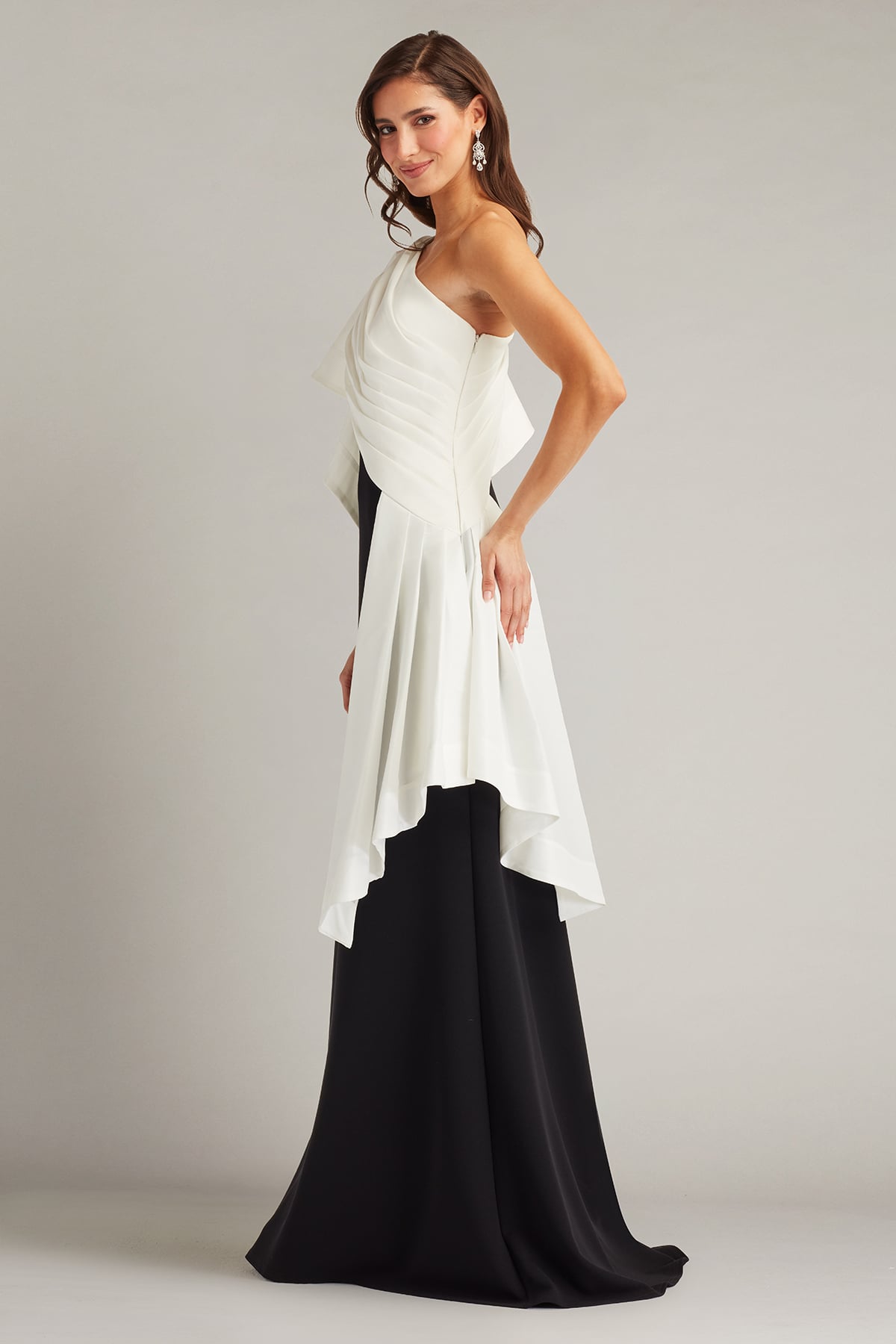 Tadashi Shoji Santa Fe Draped Flounce Gown