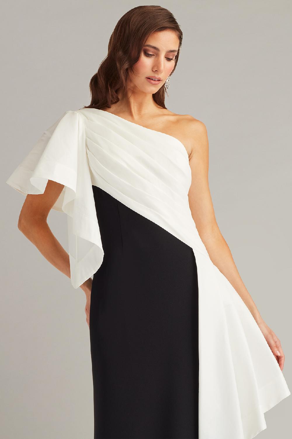 Tadashi Shoji Santa Fe Draped Flounce Gown