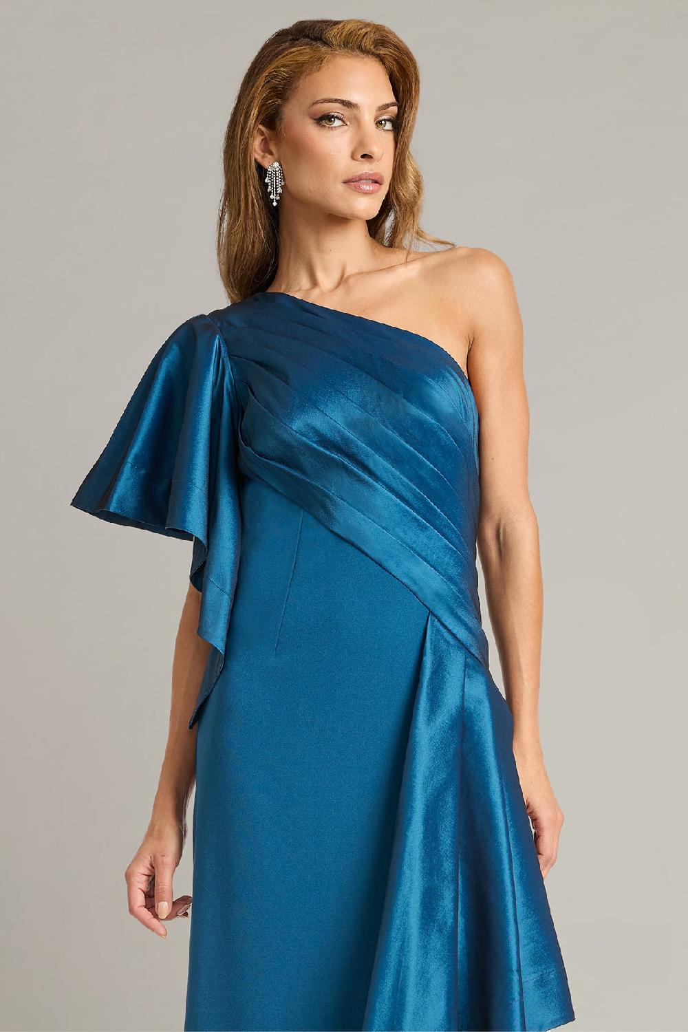 Tadashi Shoji Santa Fe Draped Flounce Gown