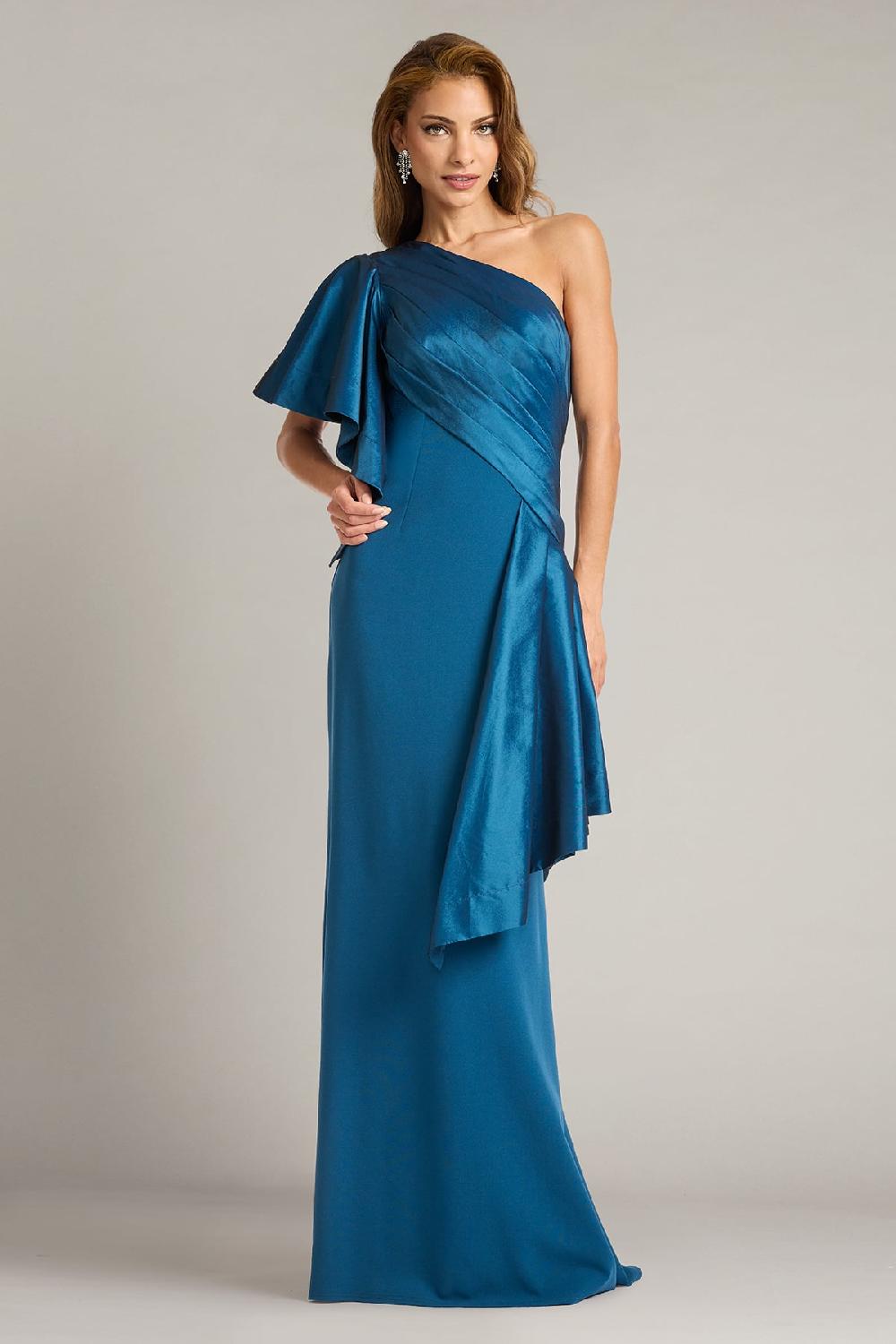 tadashi shoji Santa Fe Draped Flounce Gown