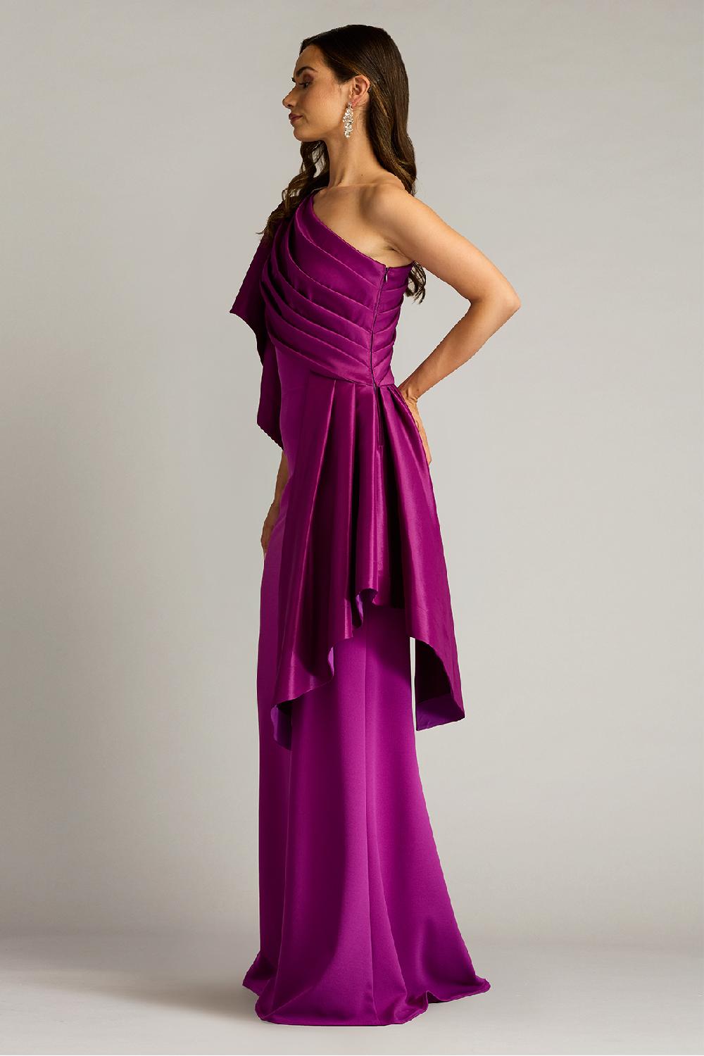 Tadashi Shoji Santa Fe Draped Flounce Gown