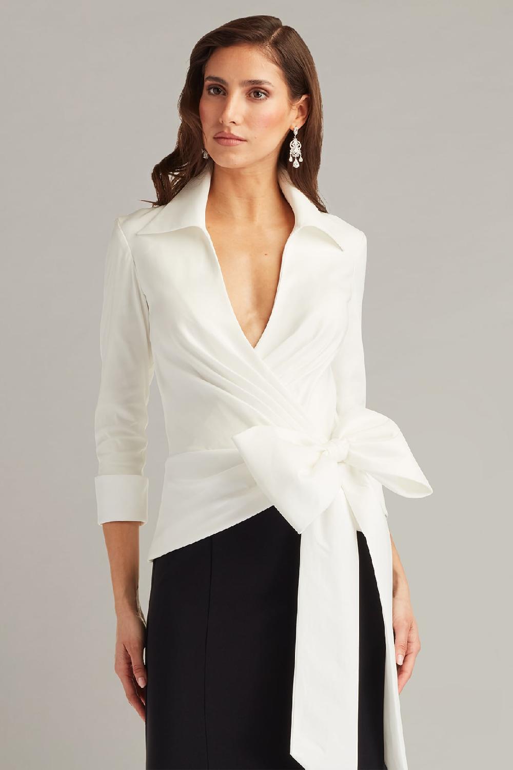 Tadashi Shoji Sarma Wrap Bow Gown