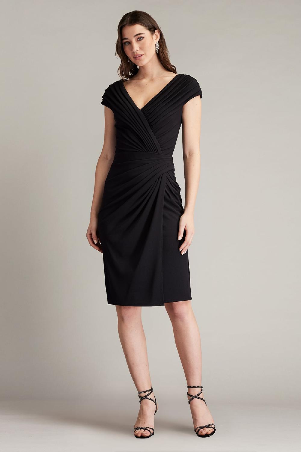 Tadashi Shoji Seton Pleated Drape Cocktail Dress
