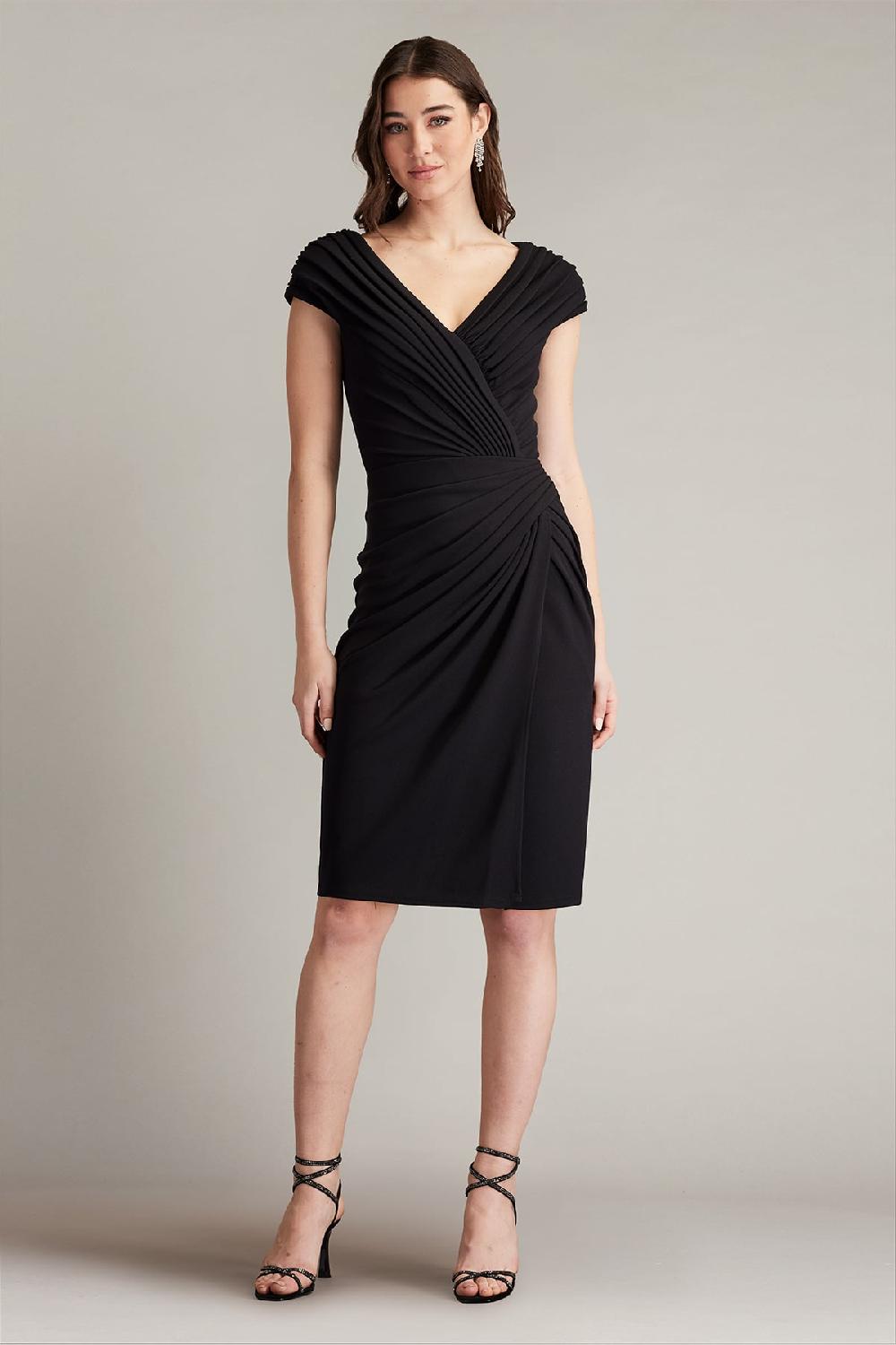 tadashi shoji Seton Pleated Drape Cocktail Dress