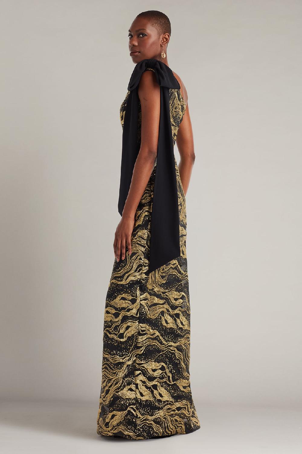 Tadashi Shoji Shariza Bow-Shoulder Gown