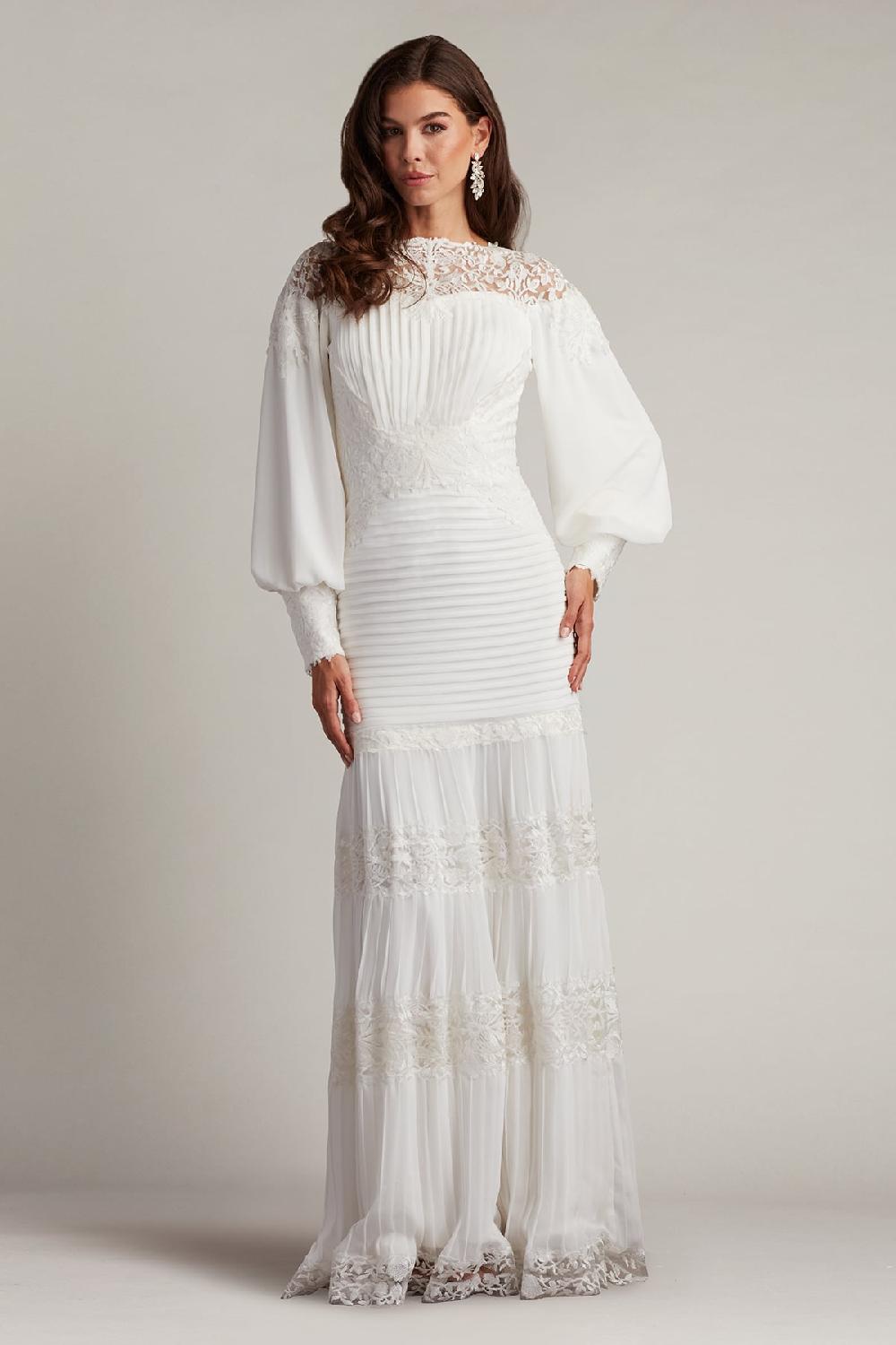 Tadashi Shoji Silverado Blouson Sleeve Gown