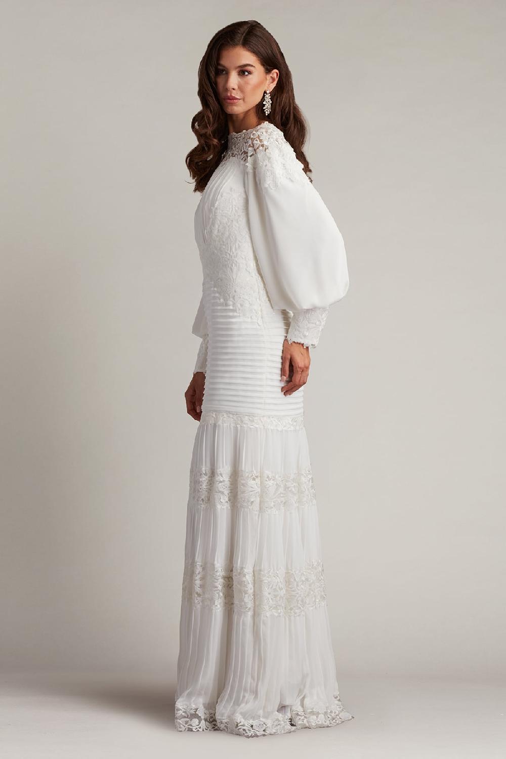 Tadashi Shoji Silverado Blouson Sleeve Gown