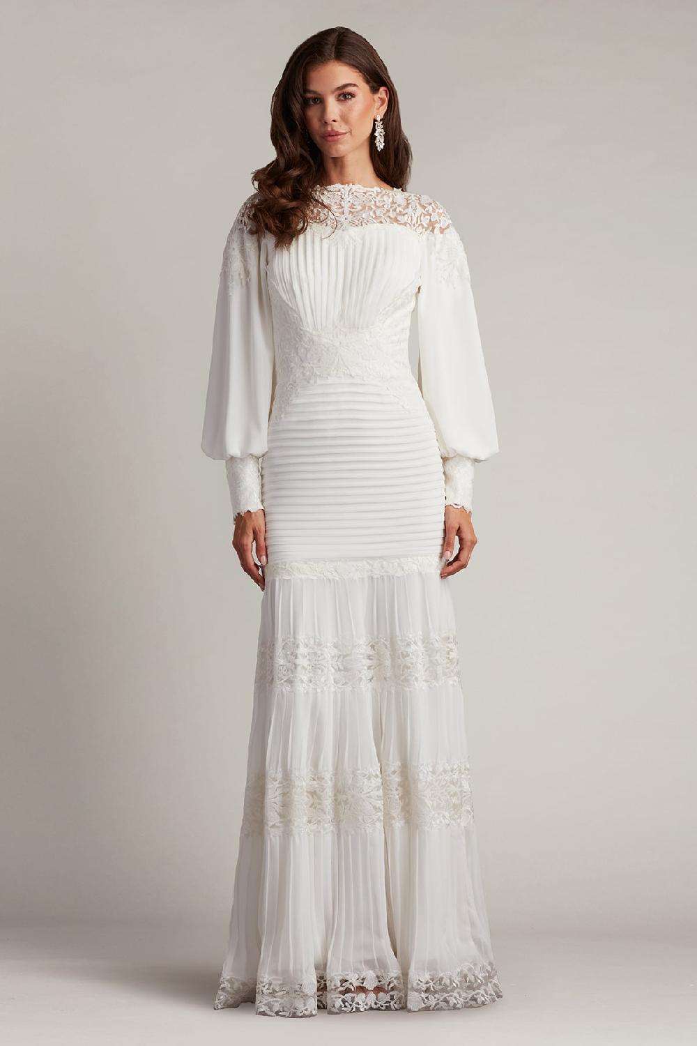 tadashi shoji Silverado Blouson Sleeve Gown