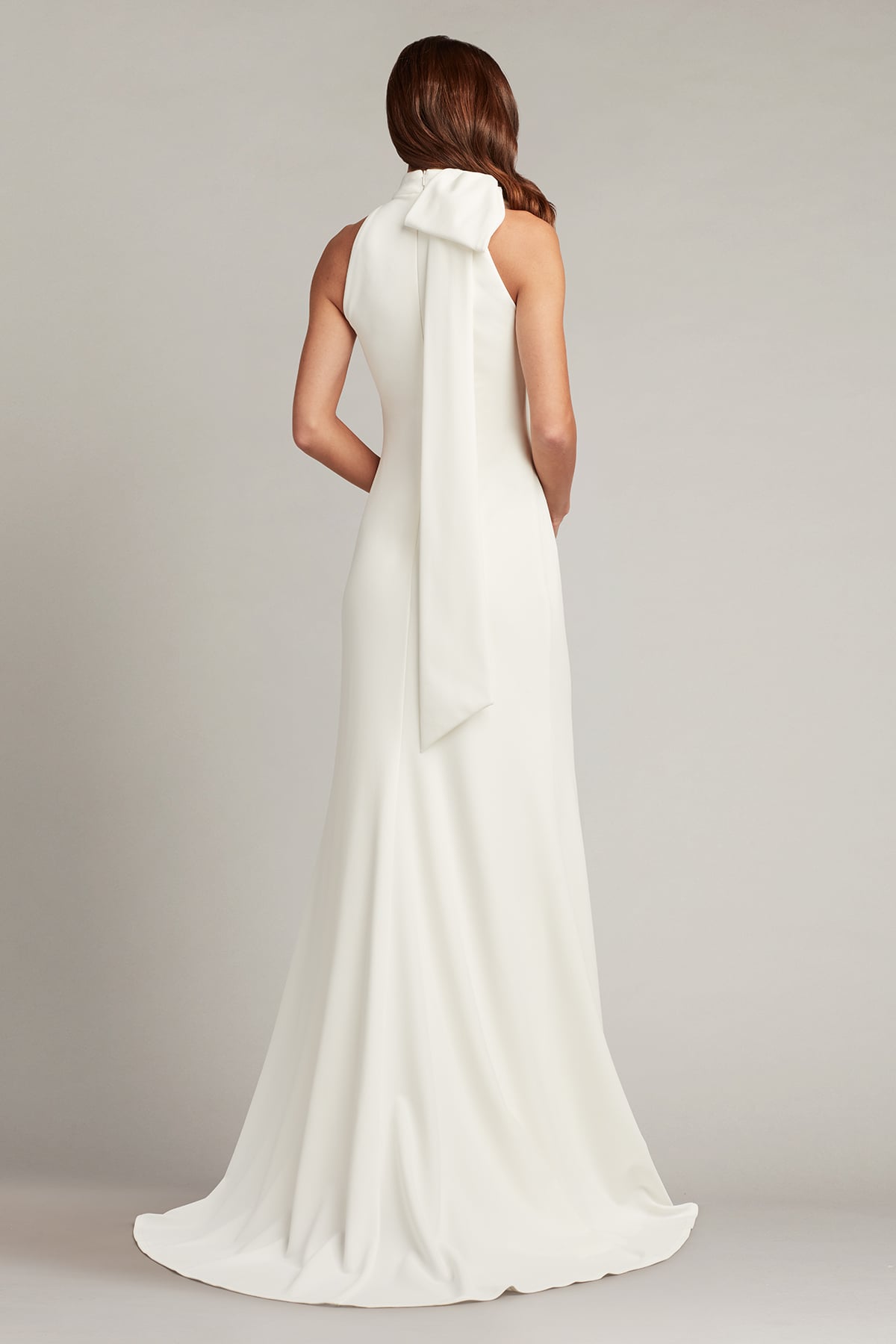 Tadashi Shoji Sims Shoulder Bow Halter Gown