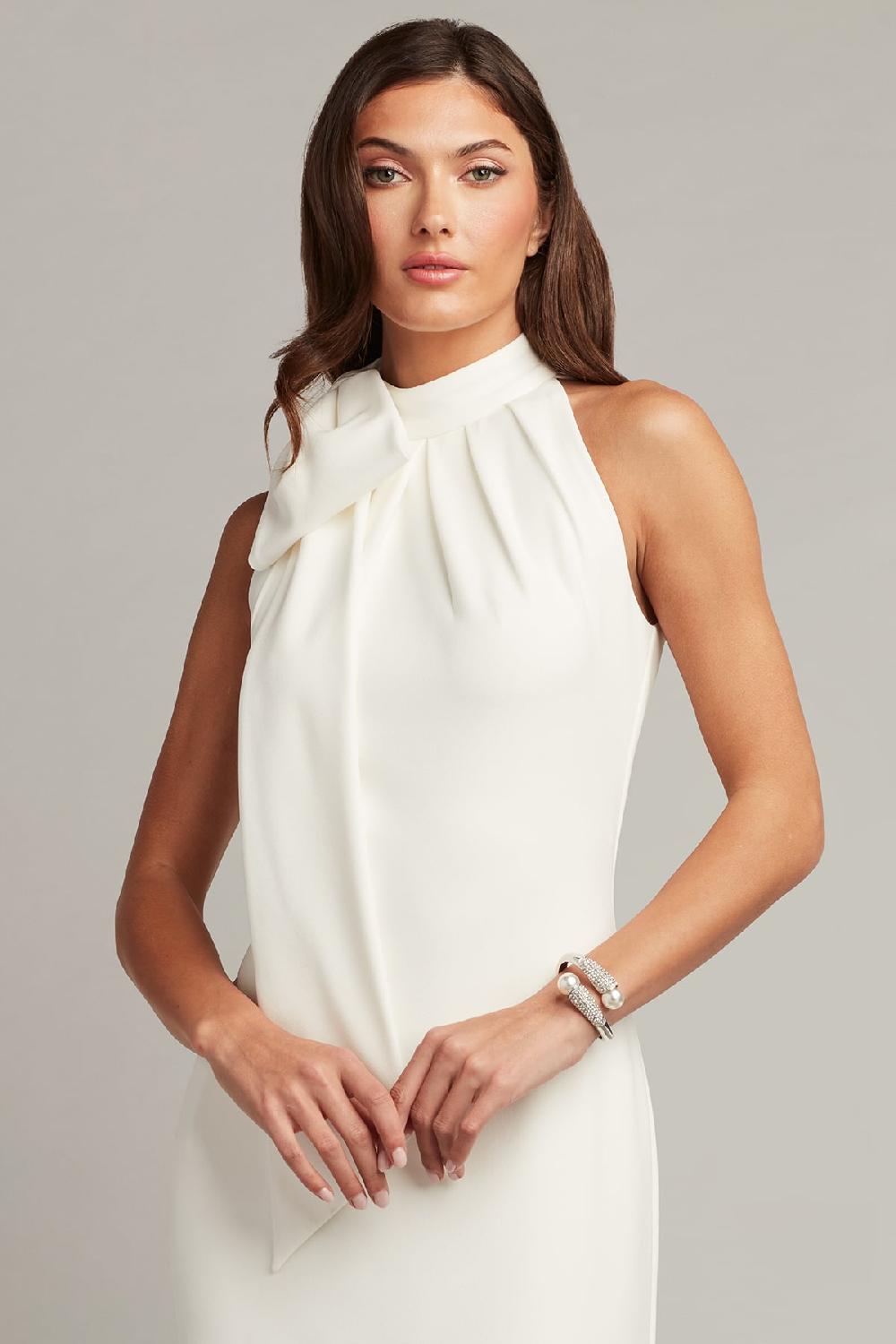 Tadashi Shoji Sims Shoulder Bow Halter Gown