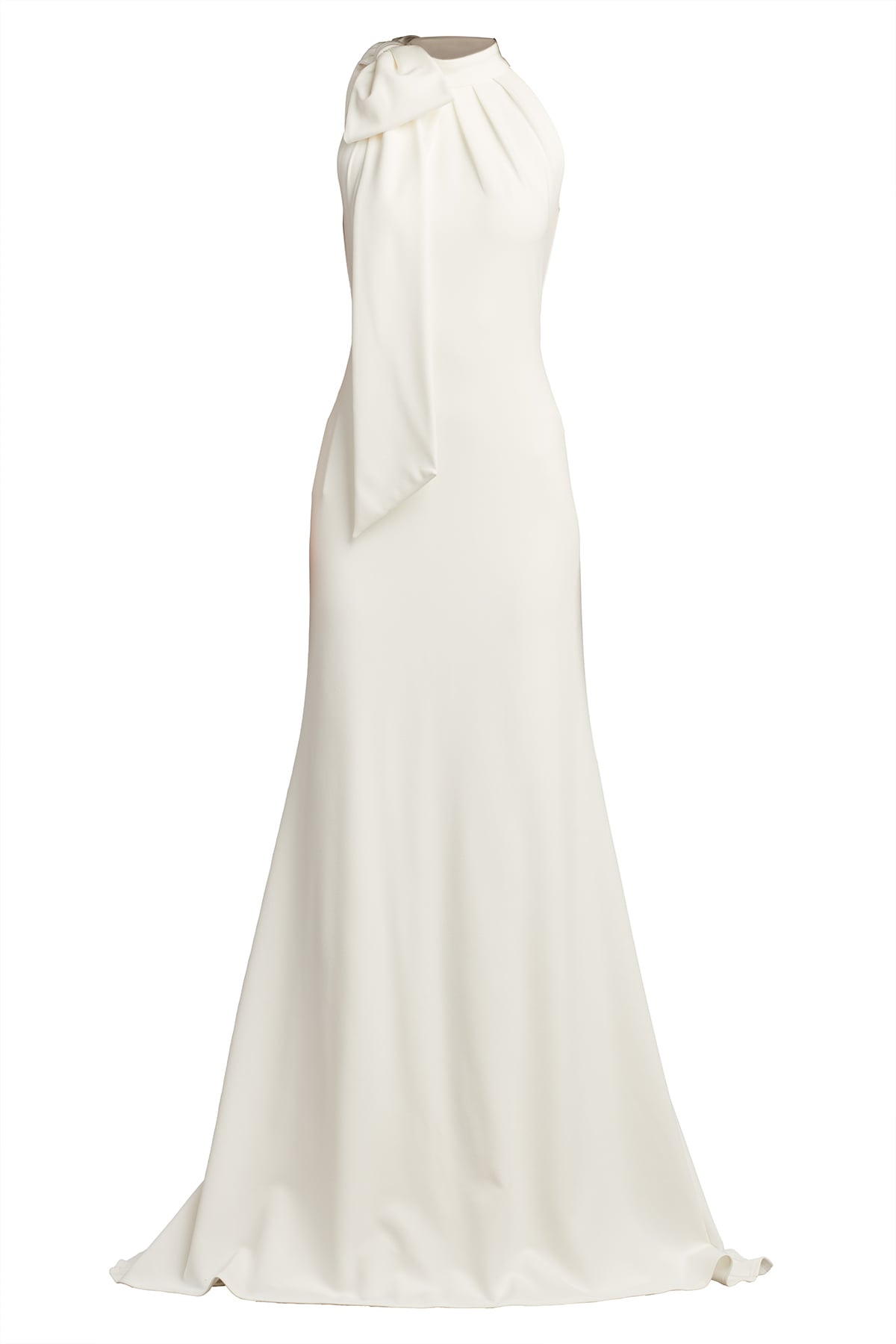 Tadashi Shoji Sims Shoulder Bow Halter Gown