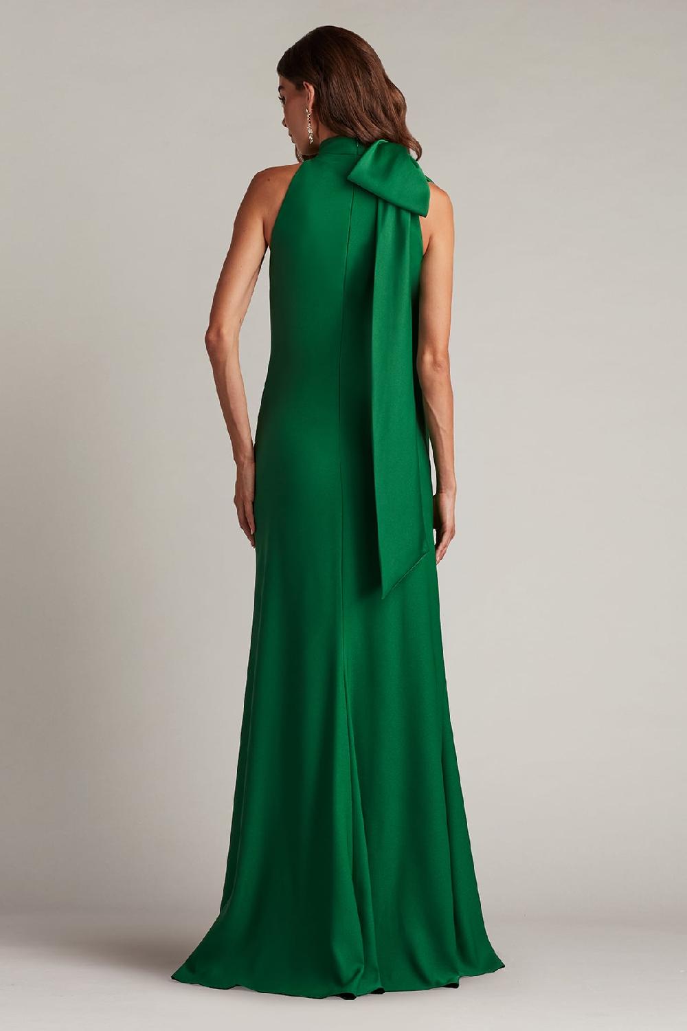 Tadashi Shoji Sims Shoulder Bow Halter Gown