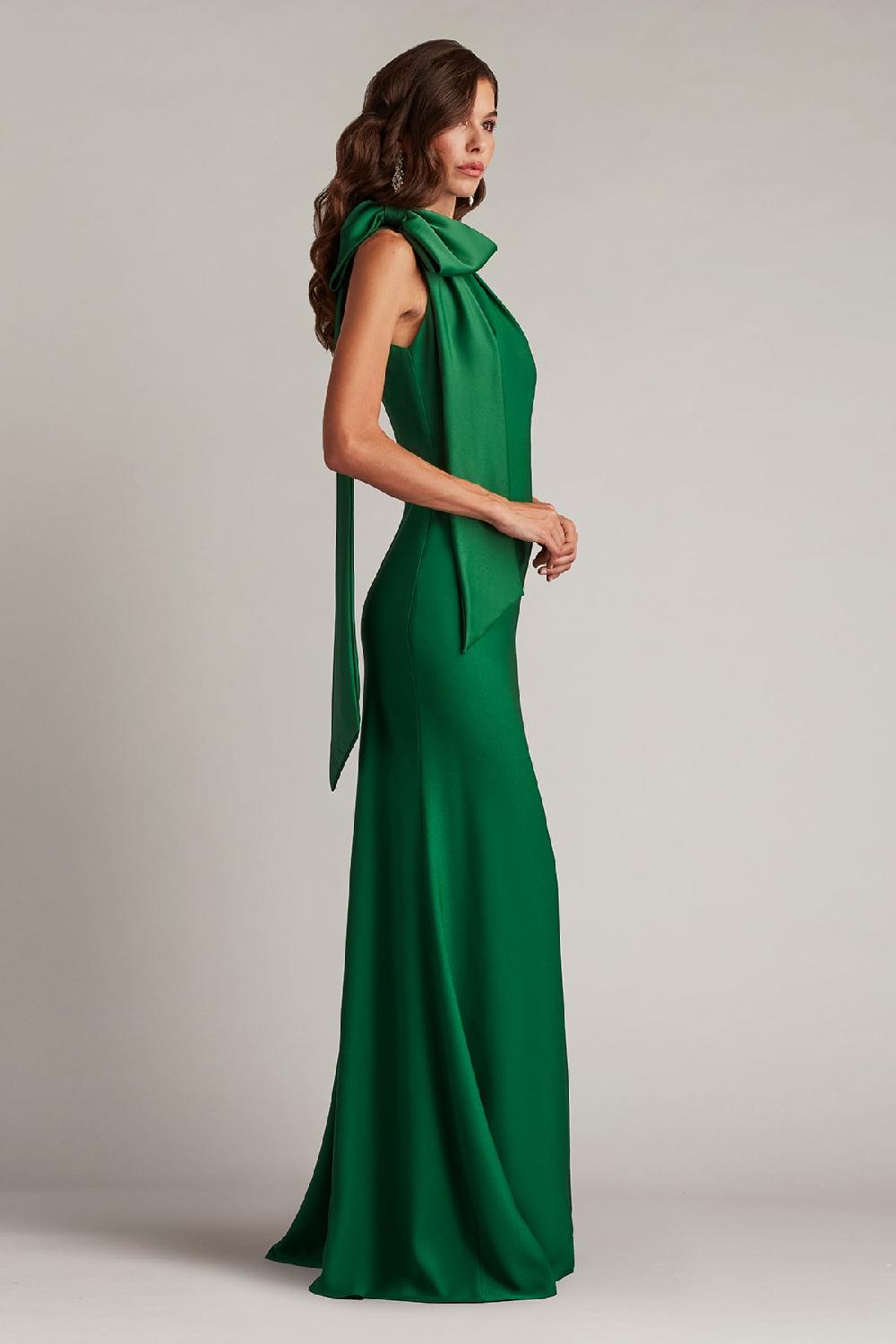 Tadashi Shoji Sims Shoulder Bow Halter Gown