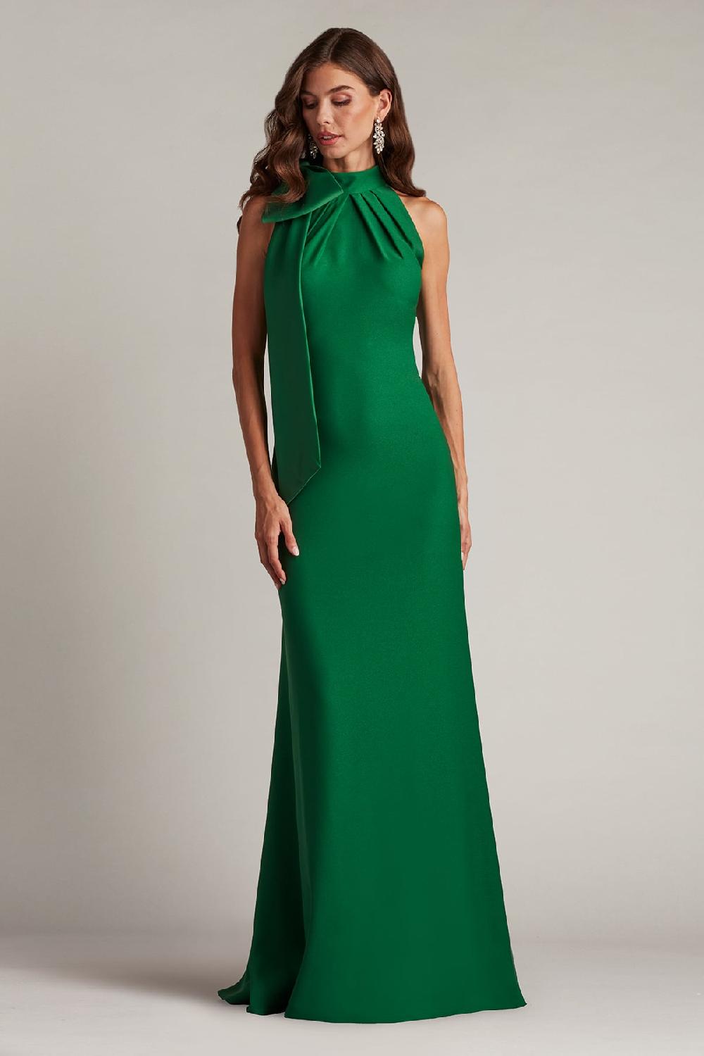 Tadashi Shoji Sims Shoulder Bow Halter Gown