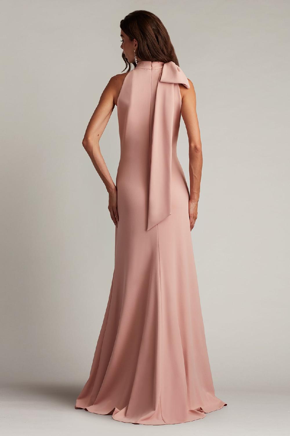 Tadashi Shoji Sims Shoulder Bow Halter Gown