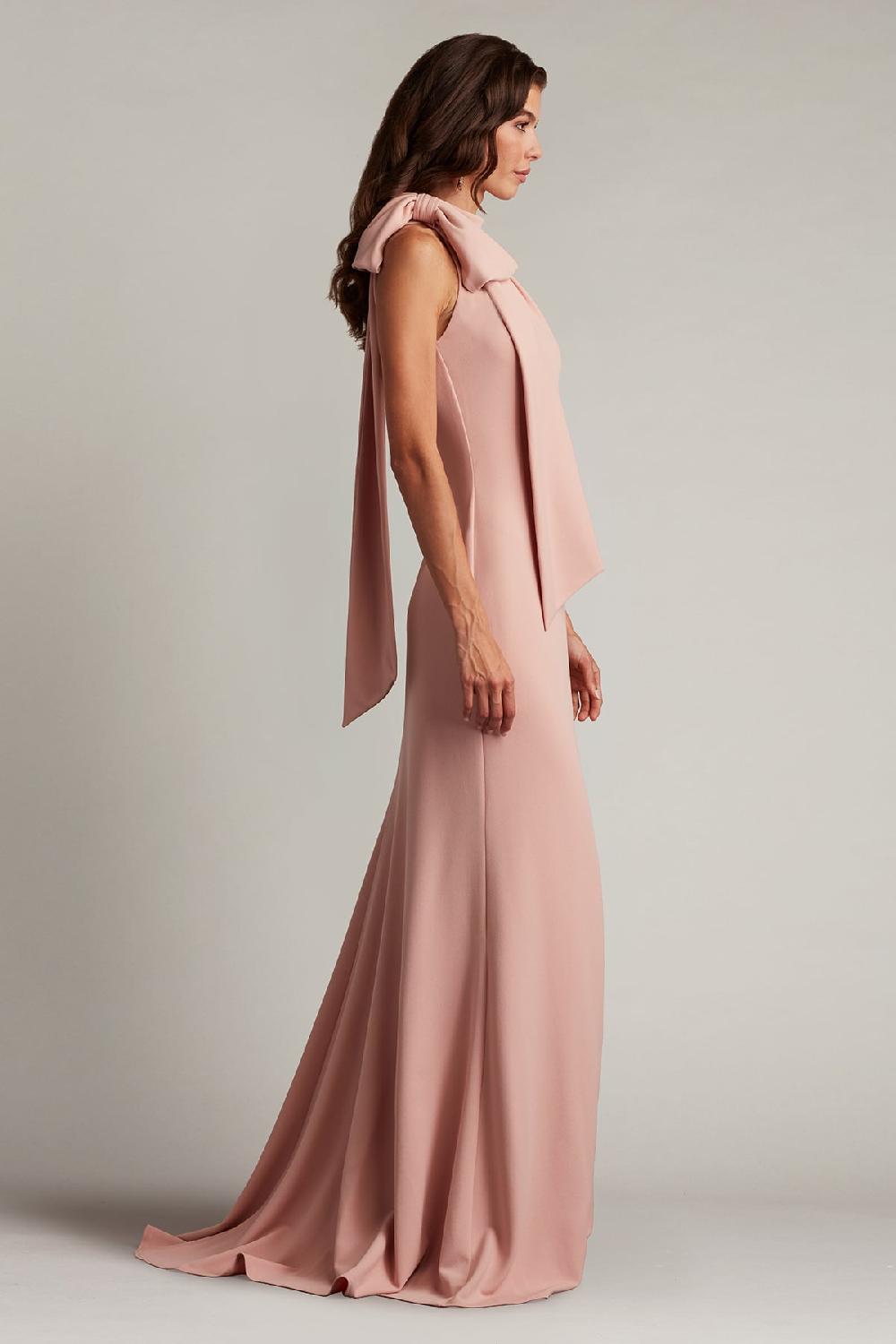 Tadashi Shoji Sims Shoulder Bow Halter Gown