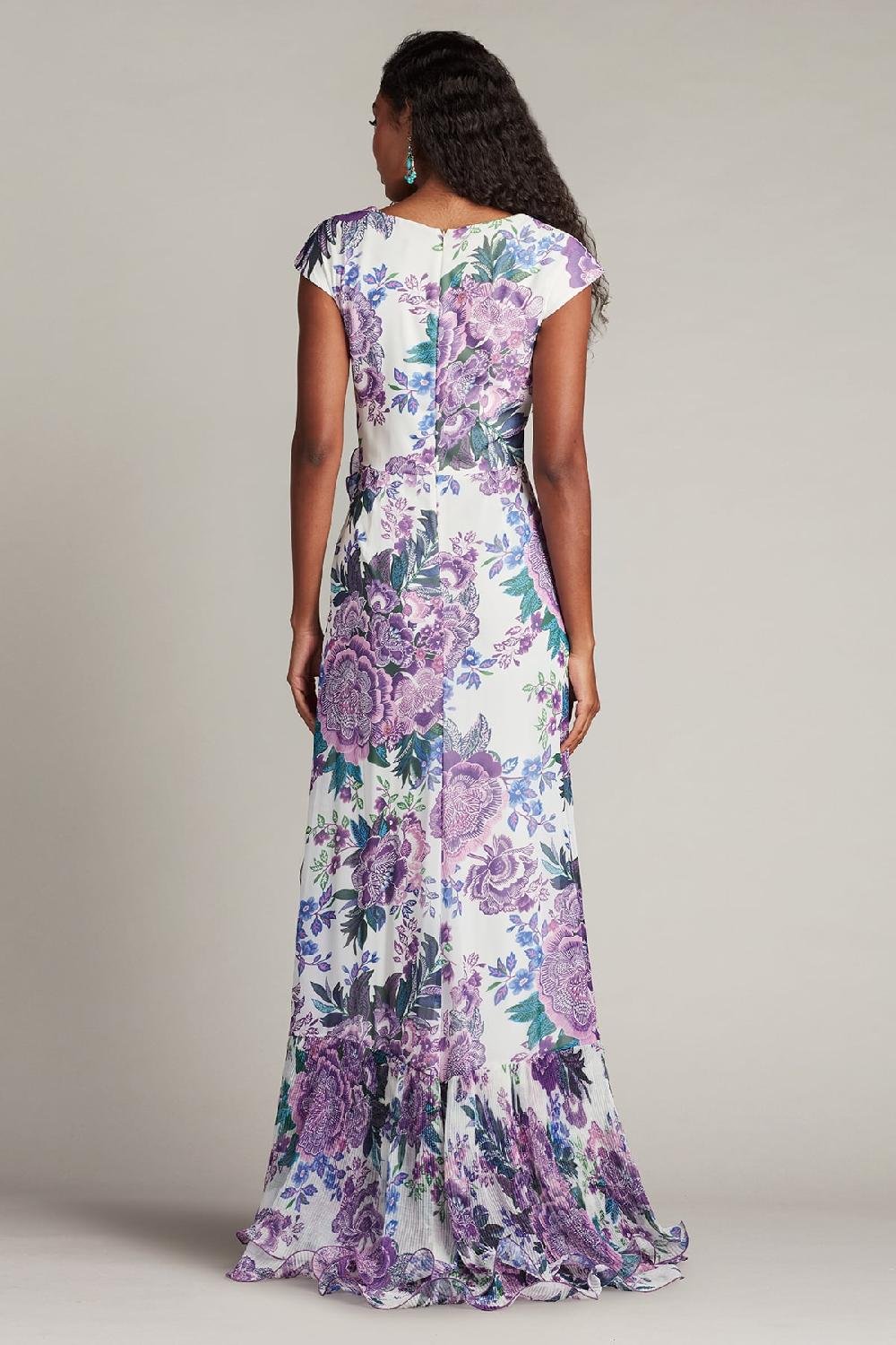 Tadashi Shoji Sinai Floral Cascading Ruffle Gown
