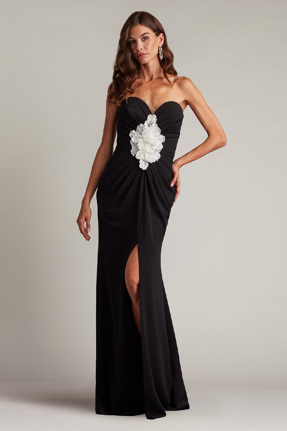 Tadashi Shoji Sirota Center-Front Ruffle Gown
