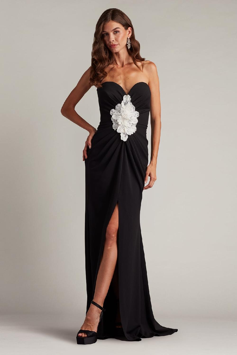 tadashi shoji Sirota Center-Front Ruffle Gown