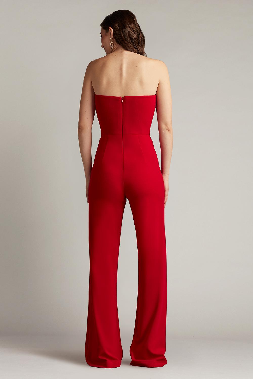 Tadashi Shoji Sirota Center-Front Ruffle Jumpsuit