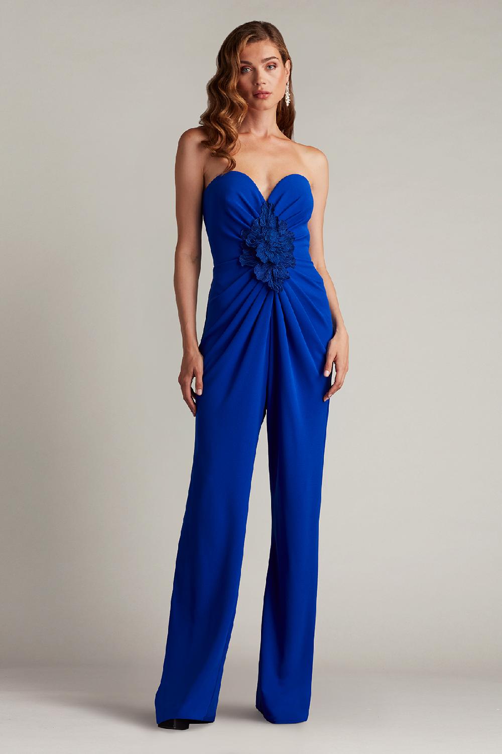 tadashi shoji Sirota Center-Front Ruffle Jumpsuit
