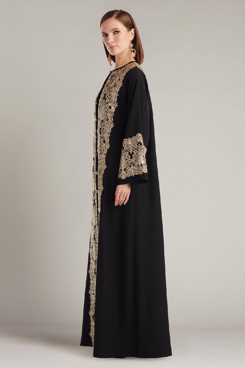 Tadashi Shoji Solem Sequin Embroidered Caftan Gown