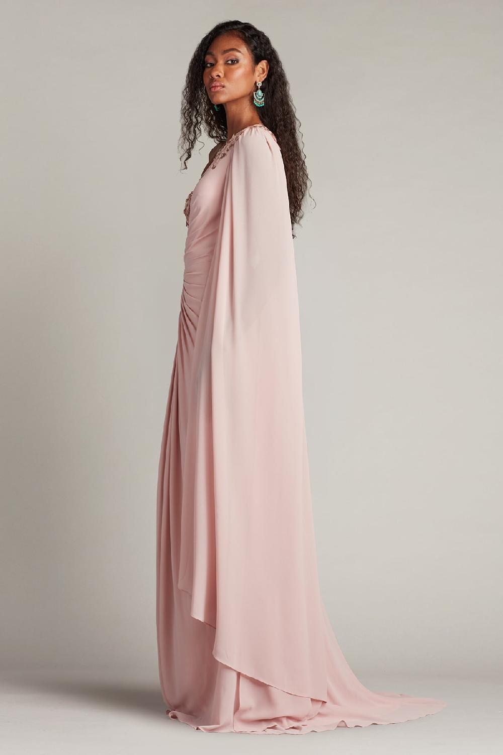 Tadashi Shoji Sonora Cape Sleeve Gown